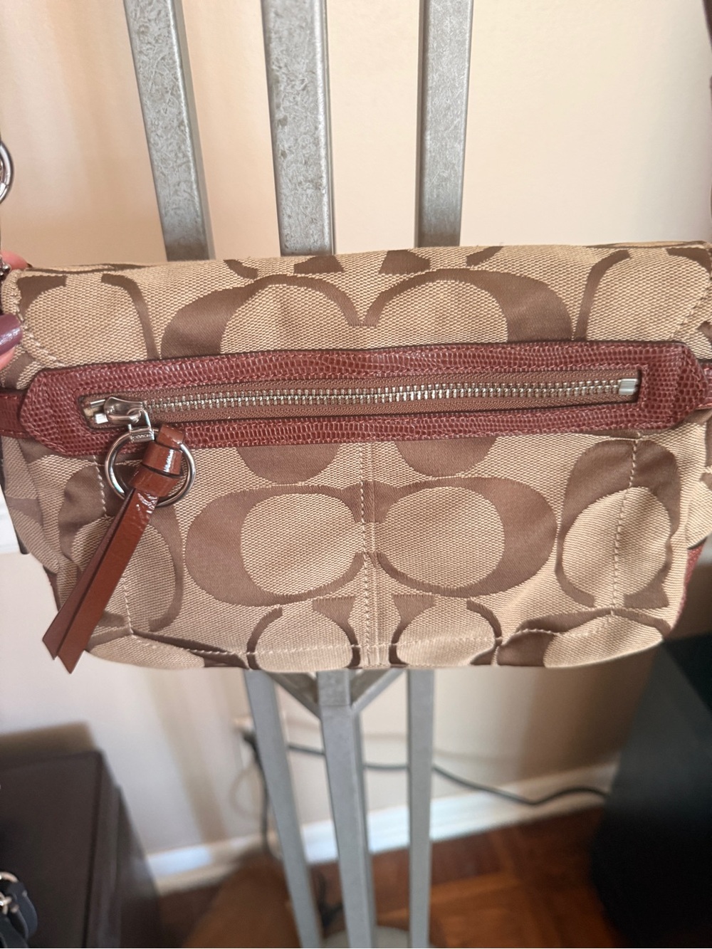 Coach Brown Signature Canvas Crossbody with Leather Strap - Picture 4 of 9